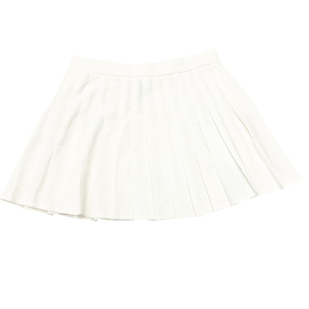 Princess Polly White Pleated Circle Tennis Zippered Skirt Size  8